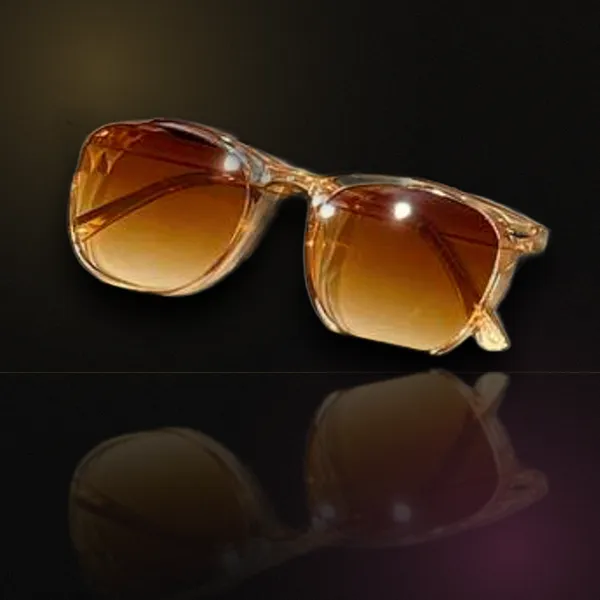Retro Club — clear champagne half-rim sunglasses